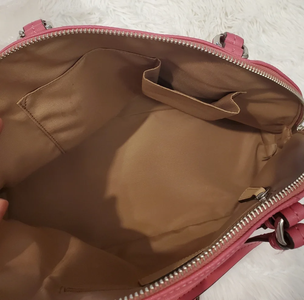 Coach Leather Cora Pink Dome Satchel 2-Way Bag